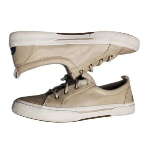Sperry Top-Sider Pier Wave Sneakers Womens US 9 Tan White Memory Foam STS84997